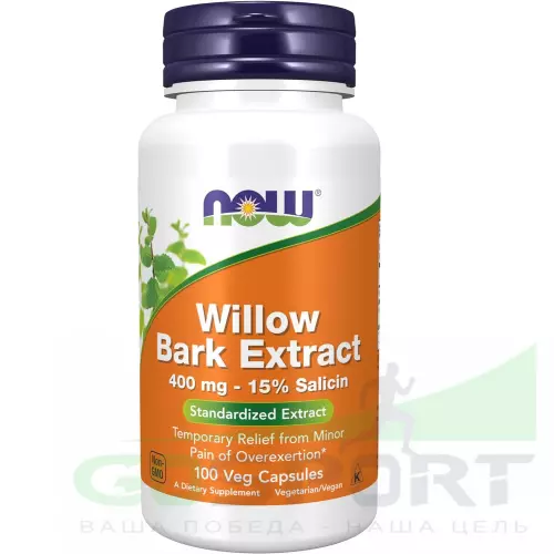  NOW FOODS Willow Bark Extract 400 mg 100 веган капсул