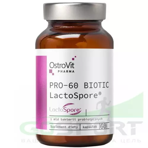 Пробиотик OstroVit PRO-60 BIOTIC LactoSpore 60 капсул