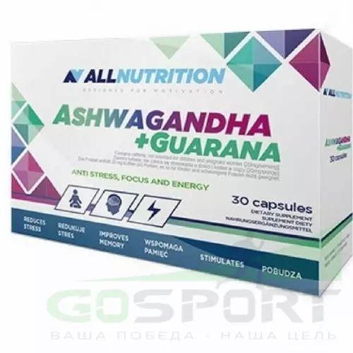  All Nutrition ASHWAGANDHA 300MG + GUARANA 30 капсул