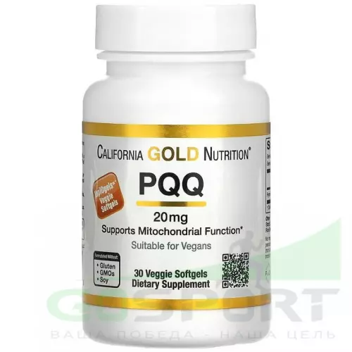  California Gold Nutrition PQQ 20 mg 30 вегетарианских капсул