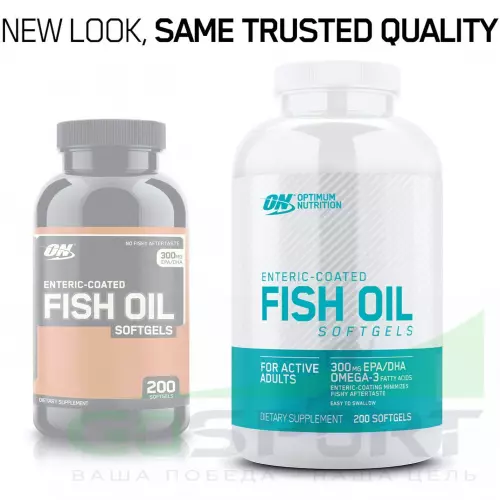 Omega 3 OPTIMUM NUTRITION Fish Oil softgels 100 капсул, Нейтральный