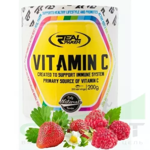  Real Pharm Vitamin C Powder 200 г, Клубника-малина