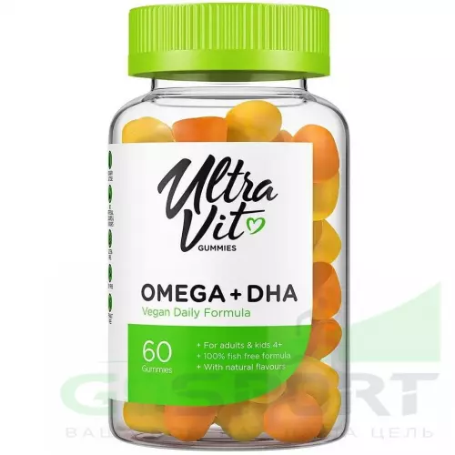  UltraVit Gummies Omega + DHA 60 жевательных таблеток