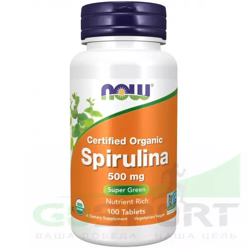  NOW FOODS Spirulina 500 mg 100 таблеток