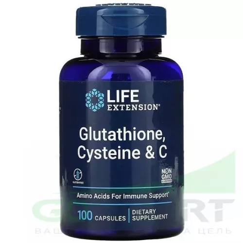  Life Extension Glutathione, Cysteine & C 100 капсул
