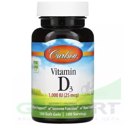  Carlson Labs Vitamin D 1000 IU 100 капсул