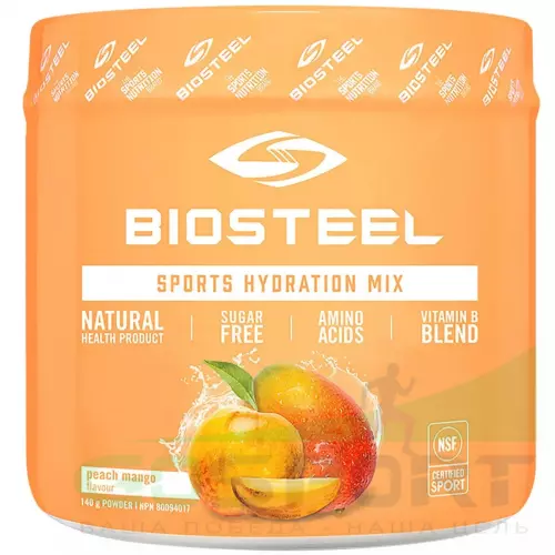 Изотоник BioSteel Sports Hydration Mix 140 г, Манго - Персик