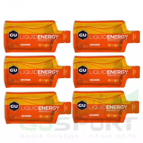 Гель питьевой GU ENERGY GU Liquid Enegry Gel 20mg caffeine 6 саше x 60 g, Апельсин