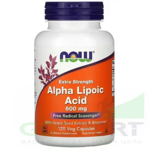  NOW FOODS Alpha Lipoic Acid 600 mg 120 веган капсул