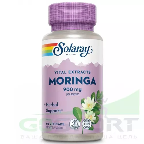  Solaray Moringa Leaf Extract 900 mg 60 вегетарианских капсул