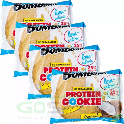 Протеиновый батончик Bombbar Protein cookie 4 x 40 г, Кокос