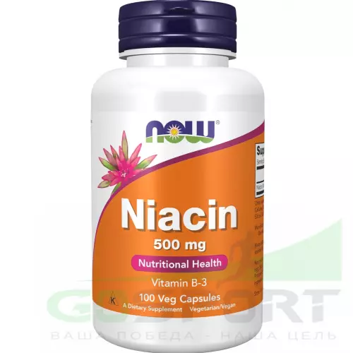  NOW FOODS Niacin 500 mg 100 веган капсул