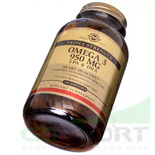Омена-3 Solgar Omega 3 950 mg 100 капсул