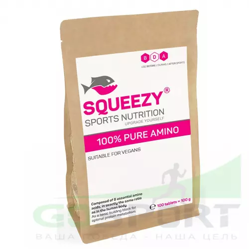 Незаменимые аминокислоты SQUEEZY SQUEEZY 100% PURE AMINO 100 таб, нейтральный