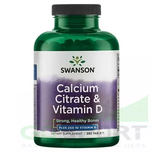  Swanson Calcium Citrate & Vitamin D 250 таблеток, Нейтральный