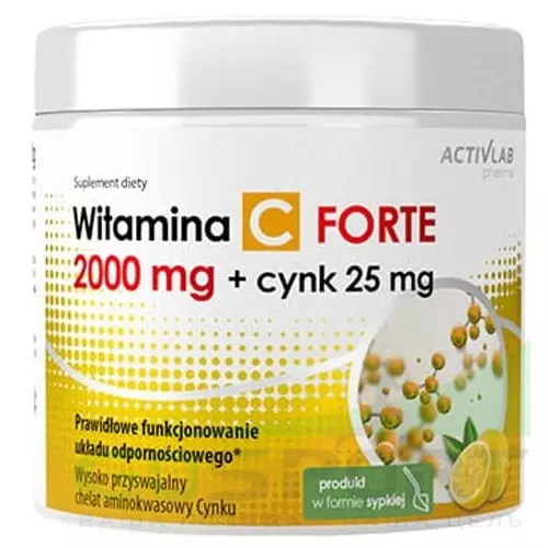  ActivLab Vitamin C 2000 mg plus Zinc FORTE 500 г, Лимон