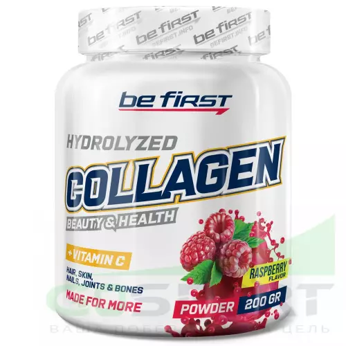  Be First Collagen + vitamin C powder (коллаген с витамином С) 200 г, Малина