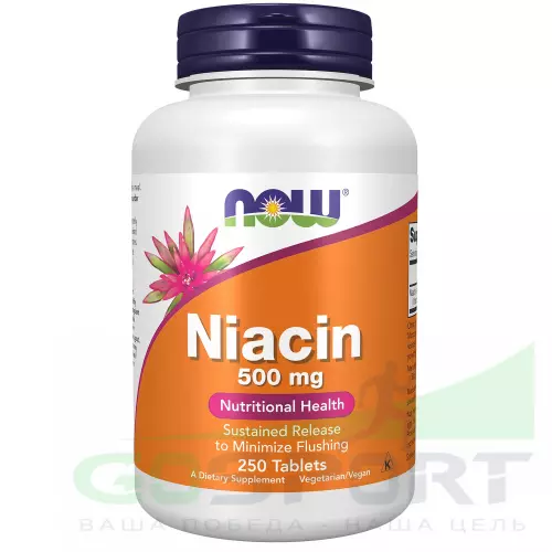  NOW FOODS Niacin 500 mg Витамин B3 250 таблеток