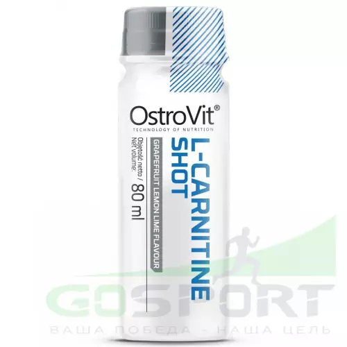  OstroVit L-Carnitine Shot 20 x 80 мл, Грейпфрут-лимон-лайм