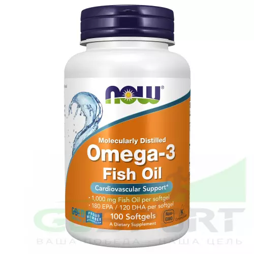 Омега-3 NOW FOODS Omega-3 Fish Oil 1000 mg 100 гелевых капсул