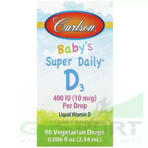  Carlson Labs Super Daily D3 for Baby 400 IU 2,54 мл