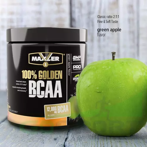 БСАА MAXLER Незаменимые аминокислоты Golden BCAA 210 г, Зеленое яблоко