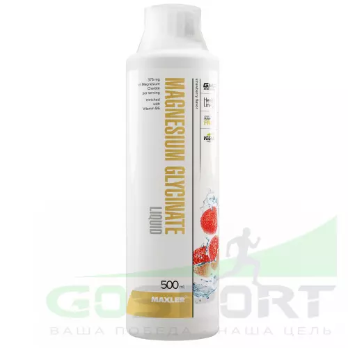  MAXLER Magnesium Glycinate Liquid 500 мл, Клубника
