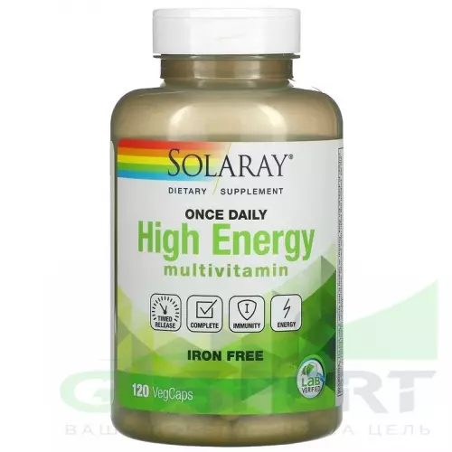 Витаминный комплекс Solaray Once Daily High Energy Multi-Vita-Min 120 вегетарианских капсул