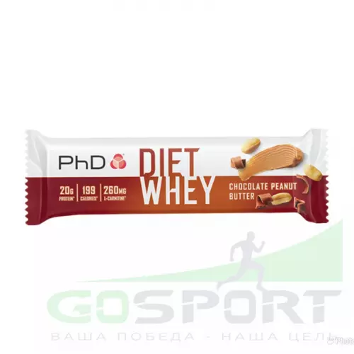 Протеиновый батончик PhD Nutrition Diet Whey Bar 63 г, Шоколад-Арахисовое масло