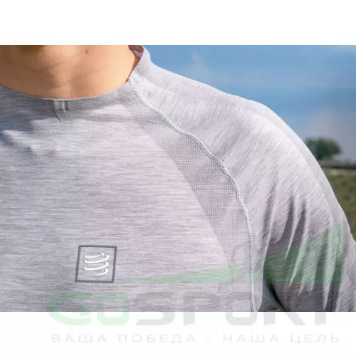 Футболка Compressport Тренировочная футболка с длинным рукавом. Серый, L
