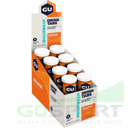 Изотоник GU ENERGY GU HYDRATION DRINK TABS 8 туб, Апельсин