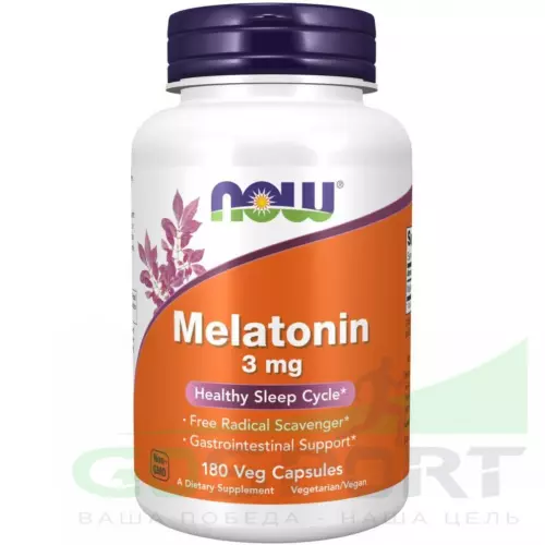  NOW FOODS Melatonin 3 mg 180 веган капсул