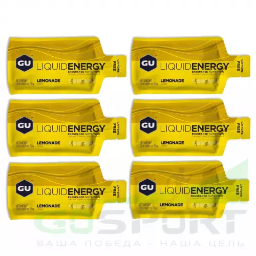 Гель питьевой GU ENERGY GU Liquid Enegry Gel no caffeine 6 саше x 60 g, Лимонад