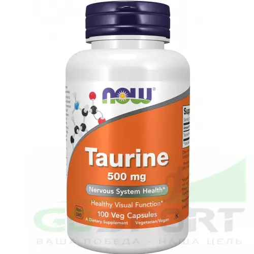  NOW FOODS Taurine 500 mg - Таурин 100 веган капсул