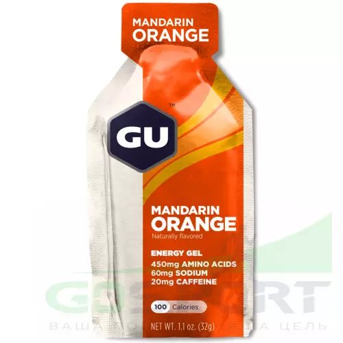 Гель питьевой GU ENERGY GU ORIGINAL ENERGY GEL 20mg caffeine 1 стик x 32 г, Апельсин-Мандарин