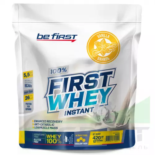  Be First First Whey Instant (сывороточный протеин) 420 г, Ваниль