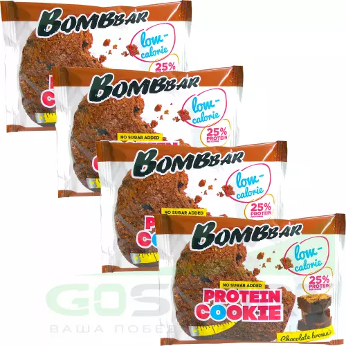 Протеиновый батончик Bombbar Protein cookie 4 x 40 г, Шоколадный брауни