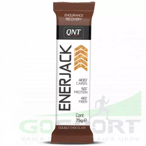 Энергетический батончик QNT Enerjack 75 г, Двойной шоколад