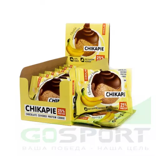 Протеиновый батончик Chikalab ChikaPie 9 x 60 г, Банан в шоколаде