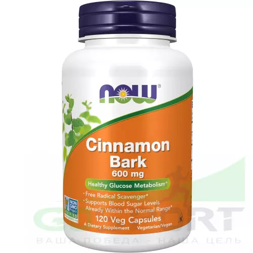  NOW FOODS Cinnamon Bark 600 mg 120 веган капсул