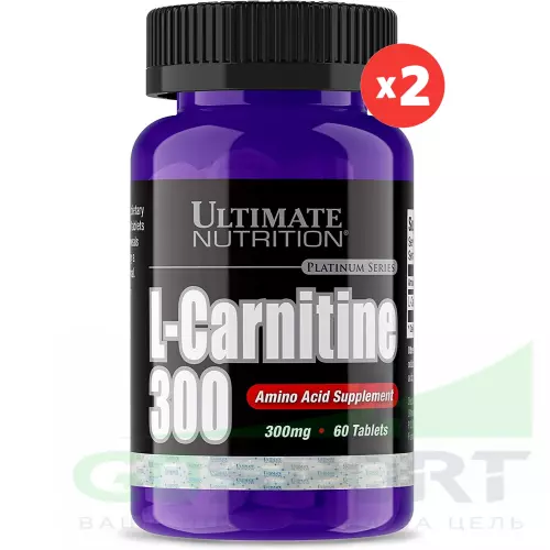  Ultimate Nutrition L-CARNITINE 300 2 x 60 таблеток, нейтральный