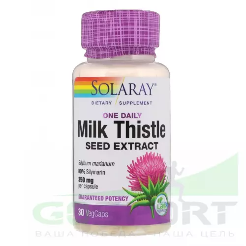  Solaray Milk Thistle One Daily 350 mg 30 вегетарианских капсул