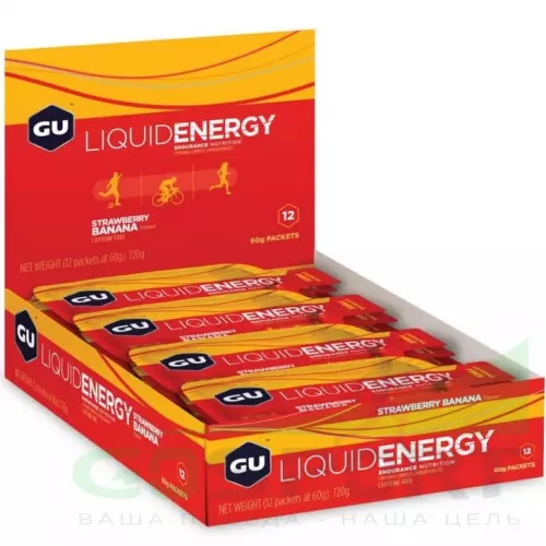 Гель питьевой GU ENERGY GU Liquid Enegry Gel no caffeine 12 x 60 г, Клубника-банан