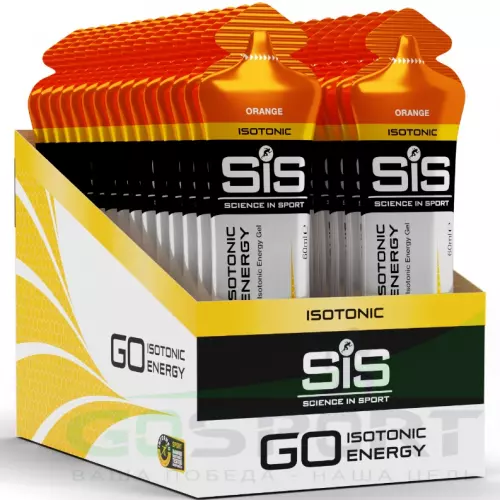 Гель питьевой SCIENCE IN SPORT (SiS) GO Isotonic Energy Gels 30 x 60 мл, Апельсин