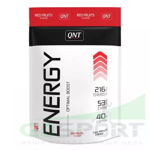 Изотоник QNT FULL ENERGY POWDER 900 г, Красные ягоды