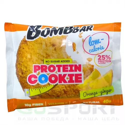 Протеиновый батончик Bombbar Protein cookie 40 г, Апельсин - Имбирь