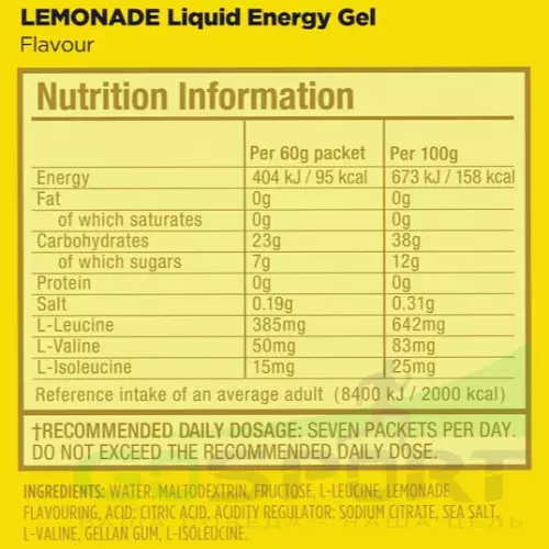Гель питьевой GU ENERGY GU Liquid Enegry Gel no caffeine 12 x 60 г, Лимонад