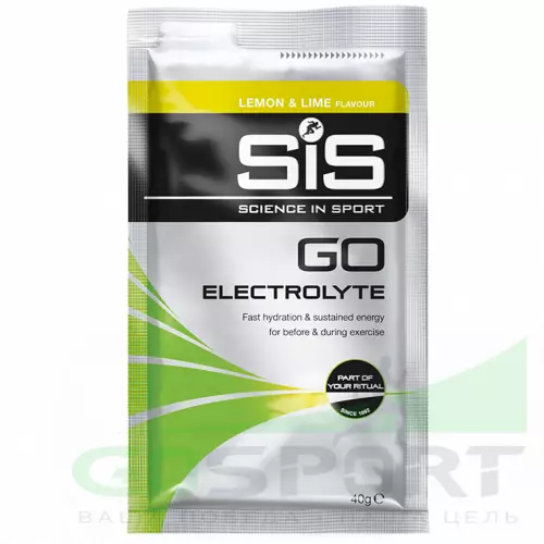 Изотоник SCIENCE IN SPORT (SiS) GO Electrolyte Powder 1 x 40 г, Лимон-Лайм