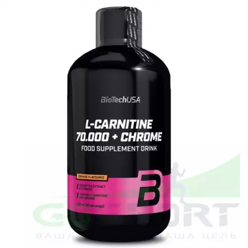  BiotechUSA L-Carnitine 70.000 + Chrome 500 мл, Апельсин