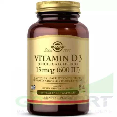  Solgar Vitamin D3 60 вег. капсул, нейтральный